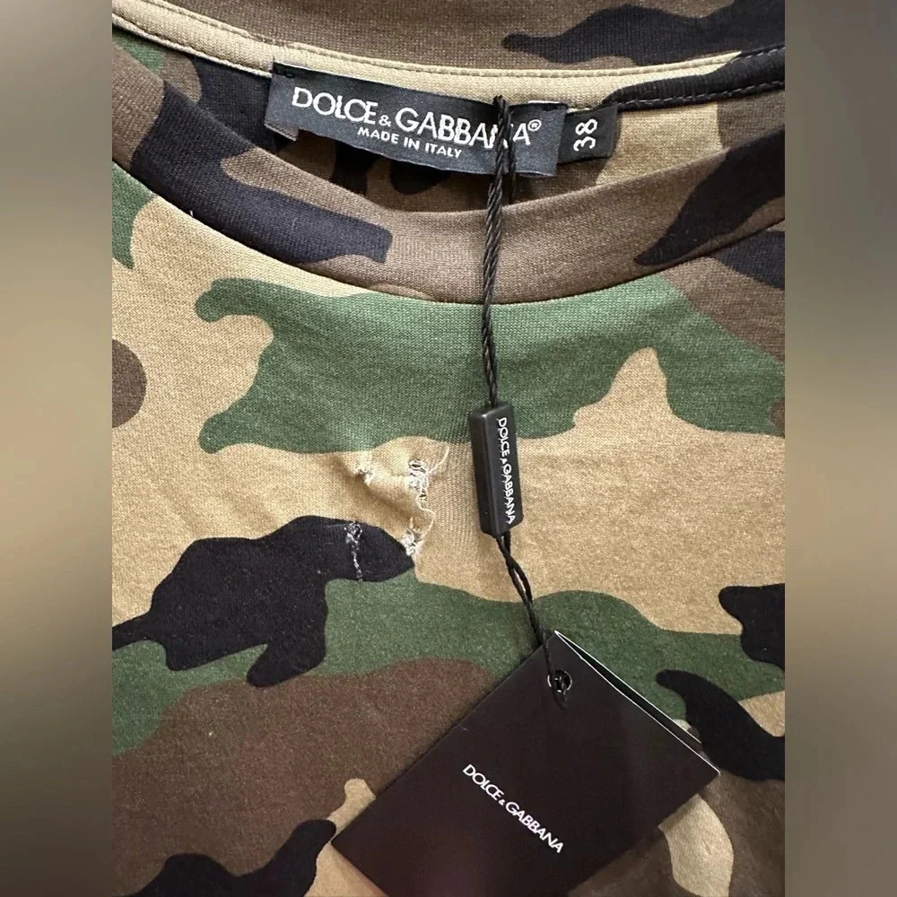 Dolce & Gabbana Camo-printed crop T-shirt - Picture 2 of 4